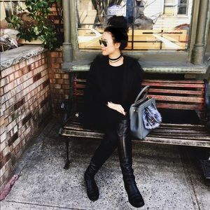 For YC Black sheep skin vest